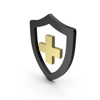 PROTECTION SHIELD ICON GOLD BLACK PNG & PSD Images