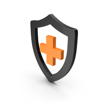 PROTECTION SHIELD ORANGE BLACK PNG & PSD Images
