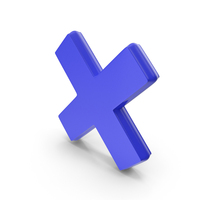 Simple Cross Wrong Symbol Blue PNG & PSD Images