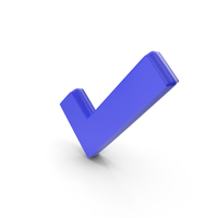 Simple Tick Correct Symbol Blue PNG & PSD Images