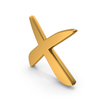 Cross Wrong Style Symbol Gold PNG & PSD Images