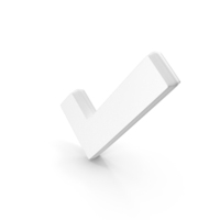 Simple Tick Correct Symbol White PNG & PSD Images