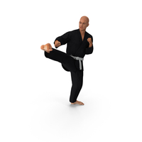 Karate Fighter Pose Black Suit PNG & PSD Images