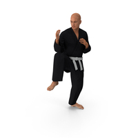 Karate Fighter Pose Black Suit PNG & PSD Images