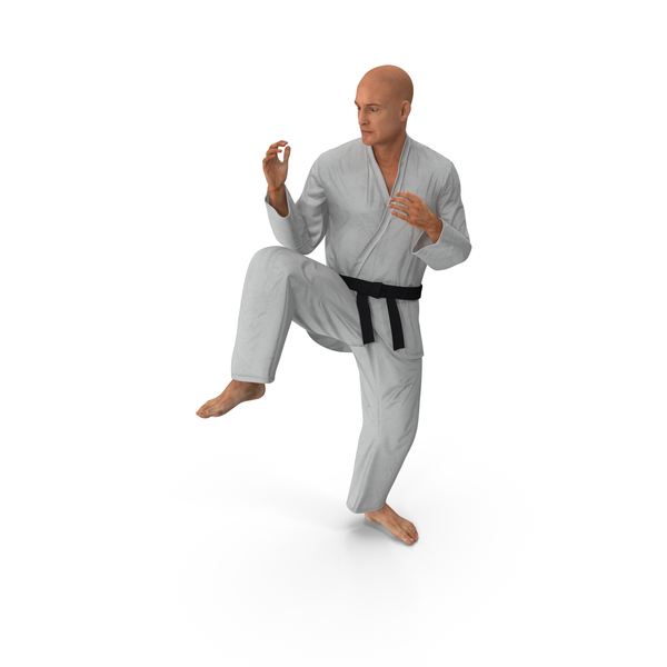Karate Fighter Pose with Fur PNG & PSD Images