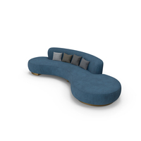 Blue & Gold Serpentine Sofa PNG & PSD Images