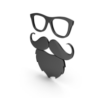 GLASSES BEARD ICON BLACK PNG & PSD Images