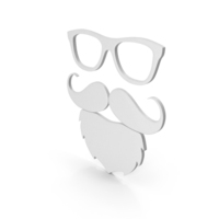 Glasses Beard Icon White PNG & PSD Images