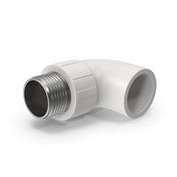 White Malе 90 Degree Threaded Pipe PNG & PSD Images
