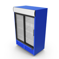 Glass Double Door Freezer Blue PNG & PSD Images