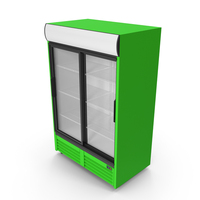 Glass Double Door Freezer Green PNG & PSD Images