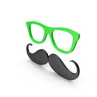 GLASSES MOUSTACHE ICON GREEN BLACK PNG & PSD Images