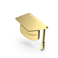Gold Graduation Cap Symbol PNG & PSD Images