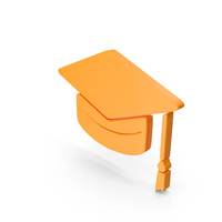 Orange Graduation Cap Symbol PNG & PSD Images