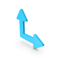 Blue Up And Right Arrow Symbol PNG & PSD Images