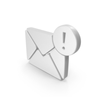 Message with Exclamatory Mark Symbol White PNG & PSD Images