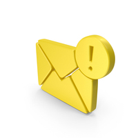 Message with Exclamatory Mark Symbol Yellow PNG & PSD Images