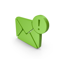 Message with Exclamatory Mark Symbol Green PNG & PSD Images