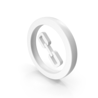White Round Metallic Web Link Symbol PNG & PSD Images