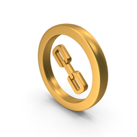 Gold Web Metallic Link Symbol PNG & PSD Images