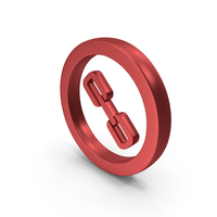 Red Metallic Circular Web Link Symbol PNG & PSD Images