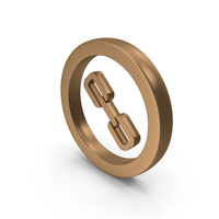 Brown Metallic Circular Web Link Symbol PNG & PSD Images