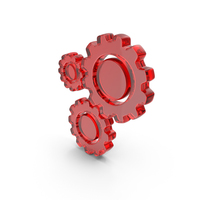 Gear Setting Production Red Glass PNG & PSD Images