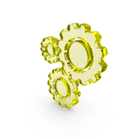 Yellow Gears Symbol PNG & PSD Images