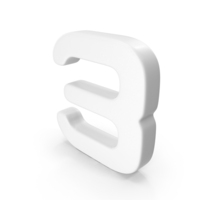 White Number 3 PNG & PSD Images