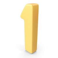 Yellow Number 1 PNG & PSD Images