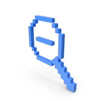Pixel Style Design Magnifier Minus Blue PNG & PSD Images