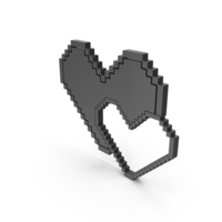 Pixel Style Design Two Hearts Black PNG & PSD Images