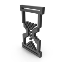 Pixel Style Design Sand Glass Time Black PNG & PSD Images