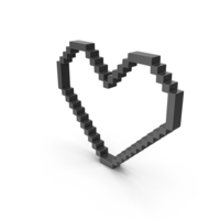 Pixel Style Design Heart Black PNG & PSD Images