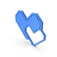 Pixel Style Design Two Hearts Blue PNG & PSD Images