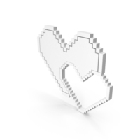 Two White Pixel Style Hearts PNG & PSD Images