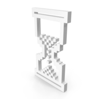White Pixel Style Sandglass PNG & PSD Images