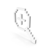 White Pixel Magnifier Plus Symbol PNG & PSD Images