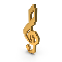 Pixel Style Design Music Symbol Gold PNG & PSD Images