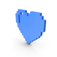 Pixel Design Style Heart Blue PNG & PSD Images