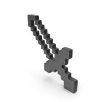 Pixel Design Sward Weapon Logo Black PNG & PSD Images