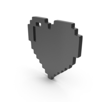 Pixel Design Style Heart Black PNG & PSD Images