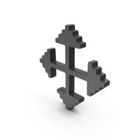 Pixel Design Four Side Arrow Move Logo Black PNG & PSD Images