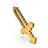 Pixel Design Sword Weapon Logo Gold PNG & PSD Images