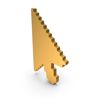 Pixel Design Mouse Arrow Move Logo Gold PNG & PSD Images