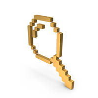 Pixel Design Magnifier Gold PNG & PSD Images