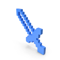 Blue Pixel Sword Logo PNG & PSD Images