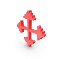 Pixel Design Four Side Arrow Move Logo Red PNG & PSD Images