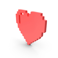 Pixel Design Style Heart Red PNG & PSD Images