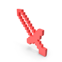 Pixel Design Sword Weapon Logo Red PNG & PSD Images